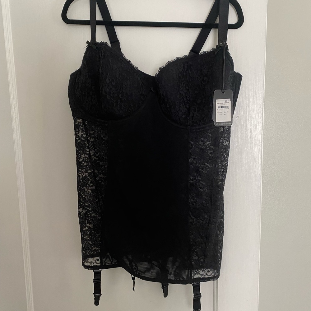 City Chic Black Lace Bustier